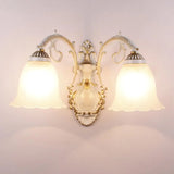 2-Light European White Bell-Shaped LED Vanity Light Image - 1