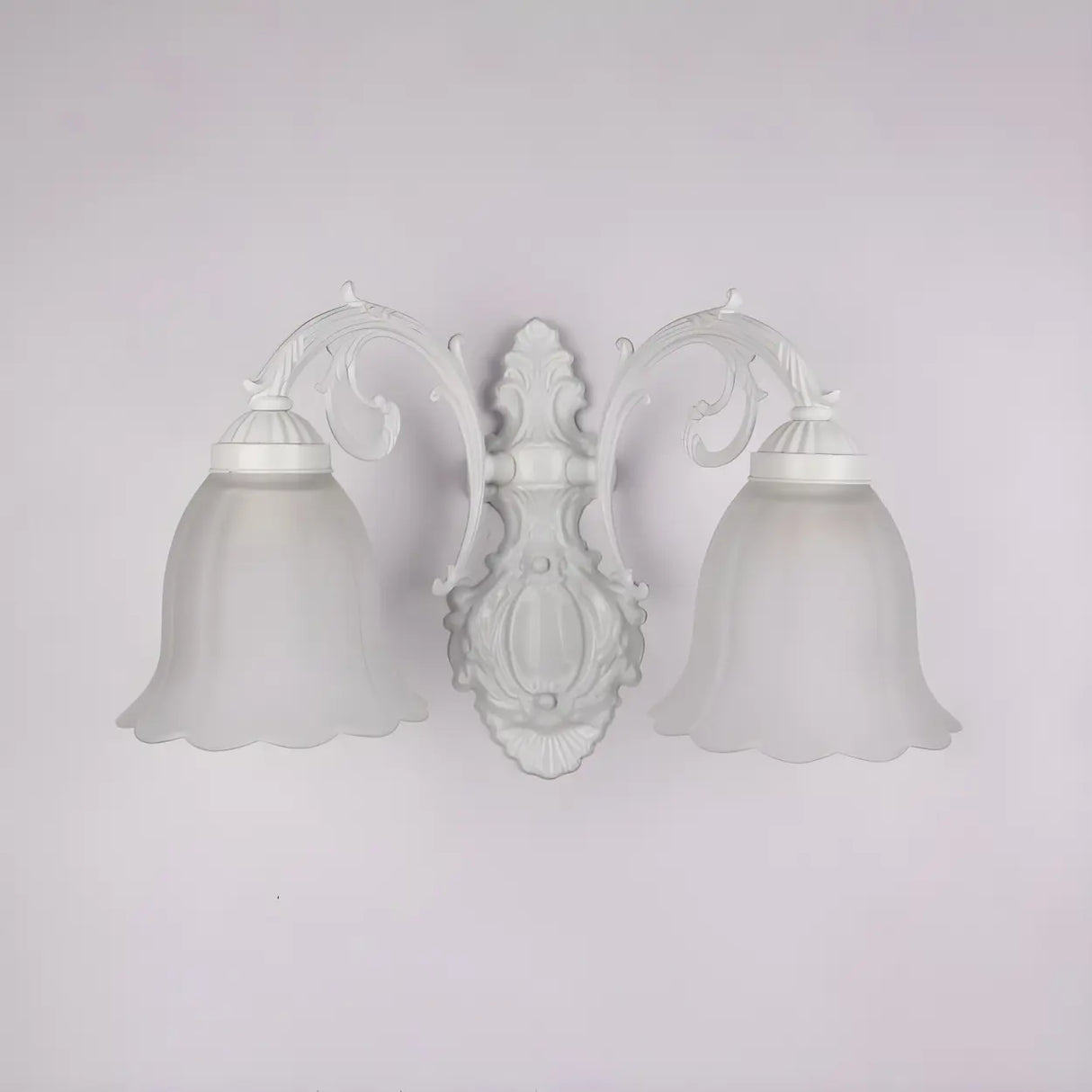 2-Light European White Bell-Shaped LED Vanity Light Image - 13