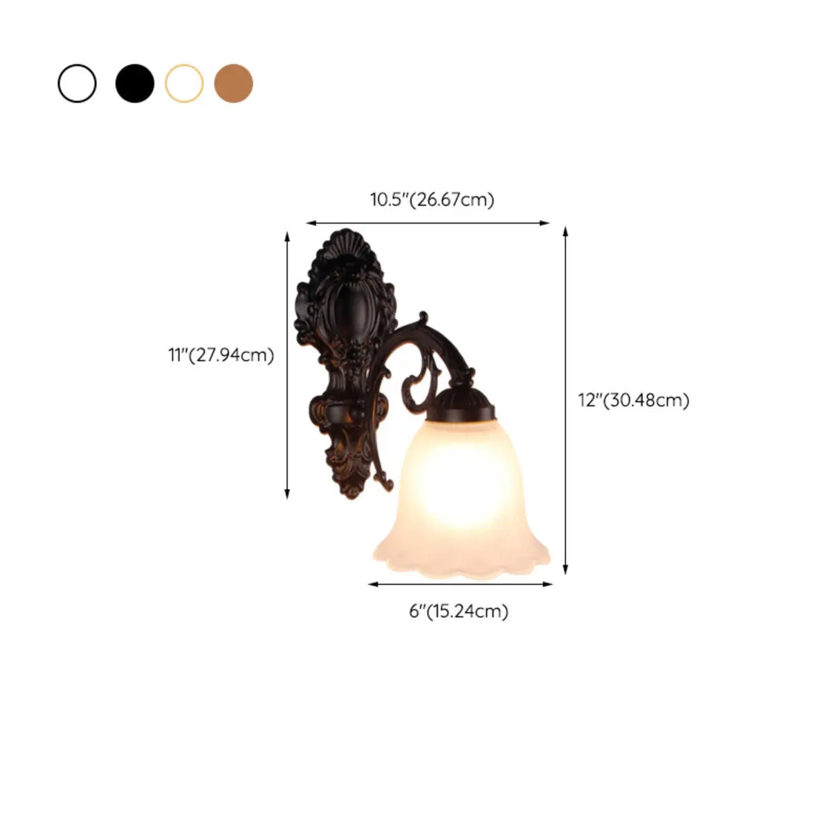 2-Light European White Bell-Shaped LED Vanity Light 