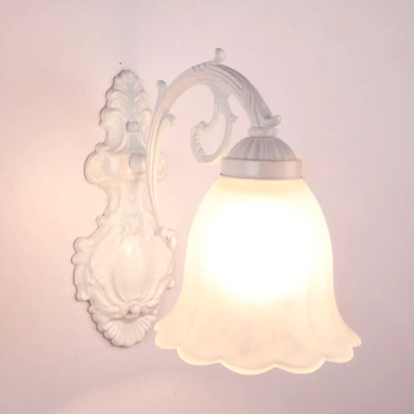 2-Light European White Bell-Shaped LED Vanity Light Image - 2