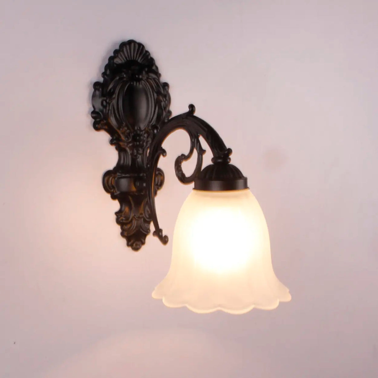 2-Light European White Bell-Shaped LED Vanity Light Image - 3