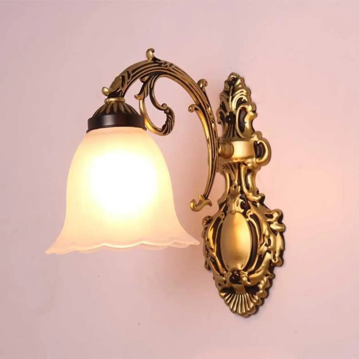 2-Light European White Bell-Shaped LED Vanity Light Image - 6