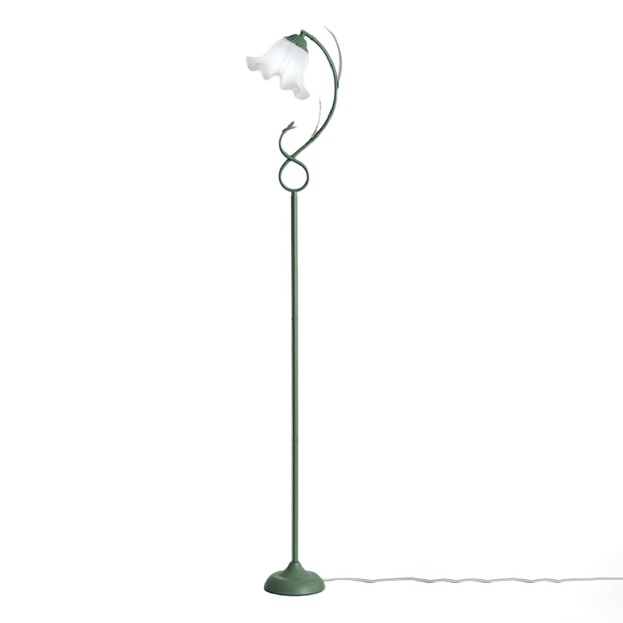 2-Light Exquisite White Floral Metal Floor Lamp Image - 5