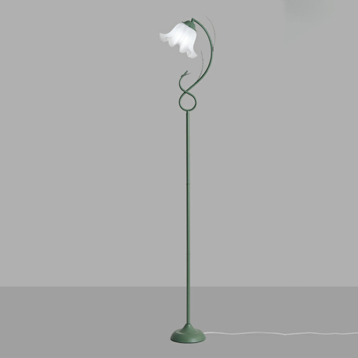 2-Light Exquisite White Floral Metal Floor Lamp Image - 7