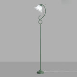 2-Light Exquisite White Floral Metal Floor Lamp Image - 7