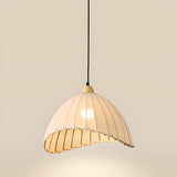 2-Light Fabric Scalloped Dome Island Pendant Light Image - 11