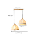 2-Light Fabric Scalloped Dome Island Pendant Light #size