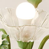 2-Light Fresh Green Floral Living Room Floor Lamp Image - 6