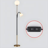 2-Light Globe and Floral Shade Modern Floor Lamp Image - 10