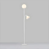 2-Light Globe and Floral Shade Modern Floor Lamp Image - 11