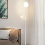 2-Light Globe and Floral Shade Modern Floor Lamp Image - 16