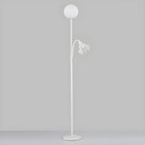 2-Light Globe and Floral Shade Modern Floor Lamp Image - 7