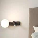 2-Light Minimalist Globe Glass Cylinder Reading Wall Lamp Image - 17