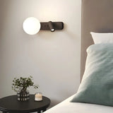 2-Light Minimalist Globe Glass Cylinder Reading Wall Lamp Image - 4