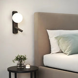 2-Light Minimalist Globe Glass Cylinder Reading Wall Lamp Image - 6