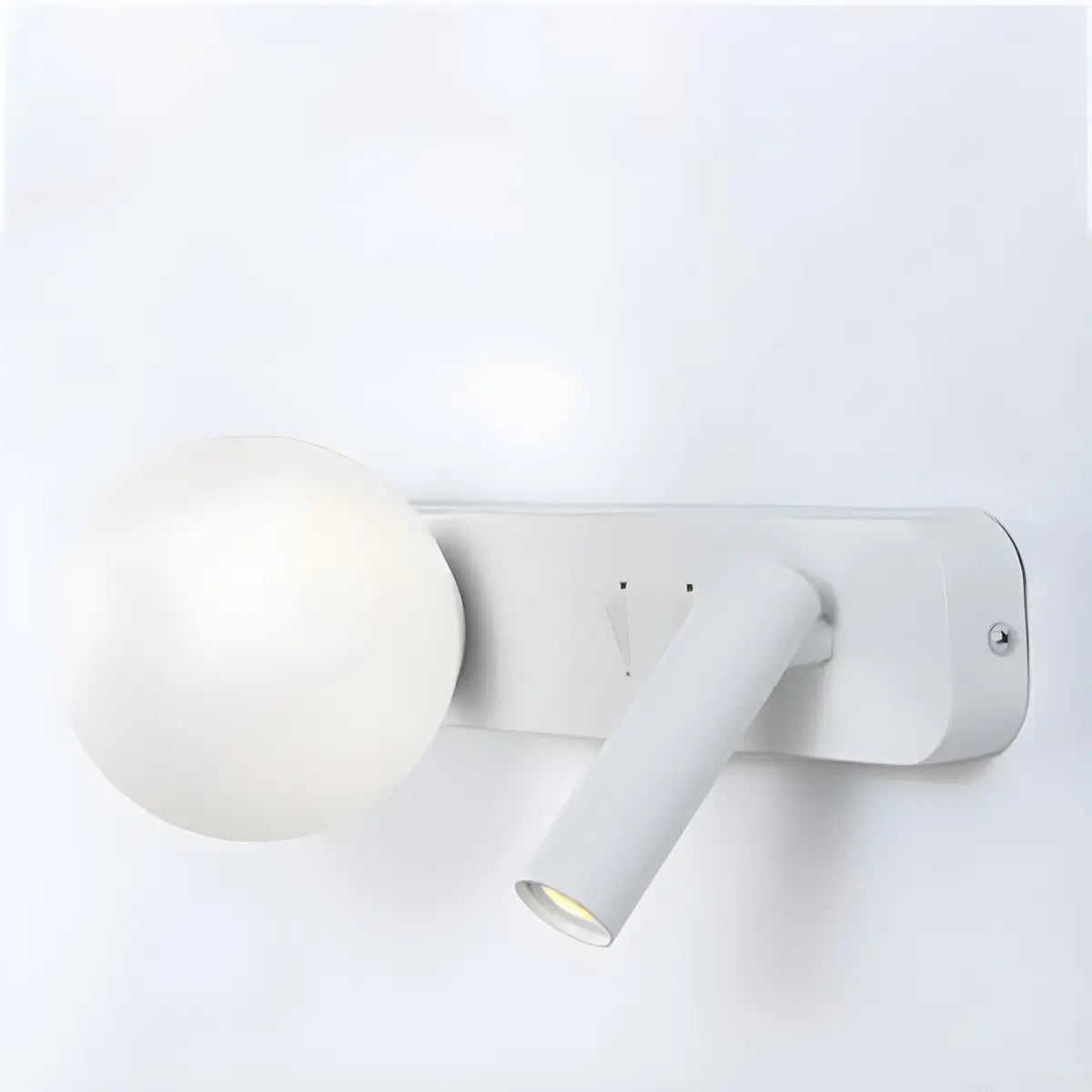 2-Light Minimalist Globe Glass Cylinder Reading Wall Lamp Image - 8