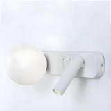 2-Light Minimalist Globe Glass Cylinder Reading Wall Lamp Image - 8