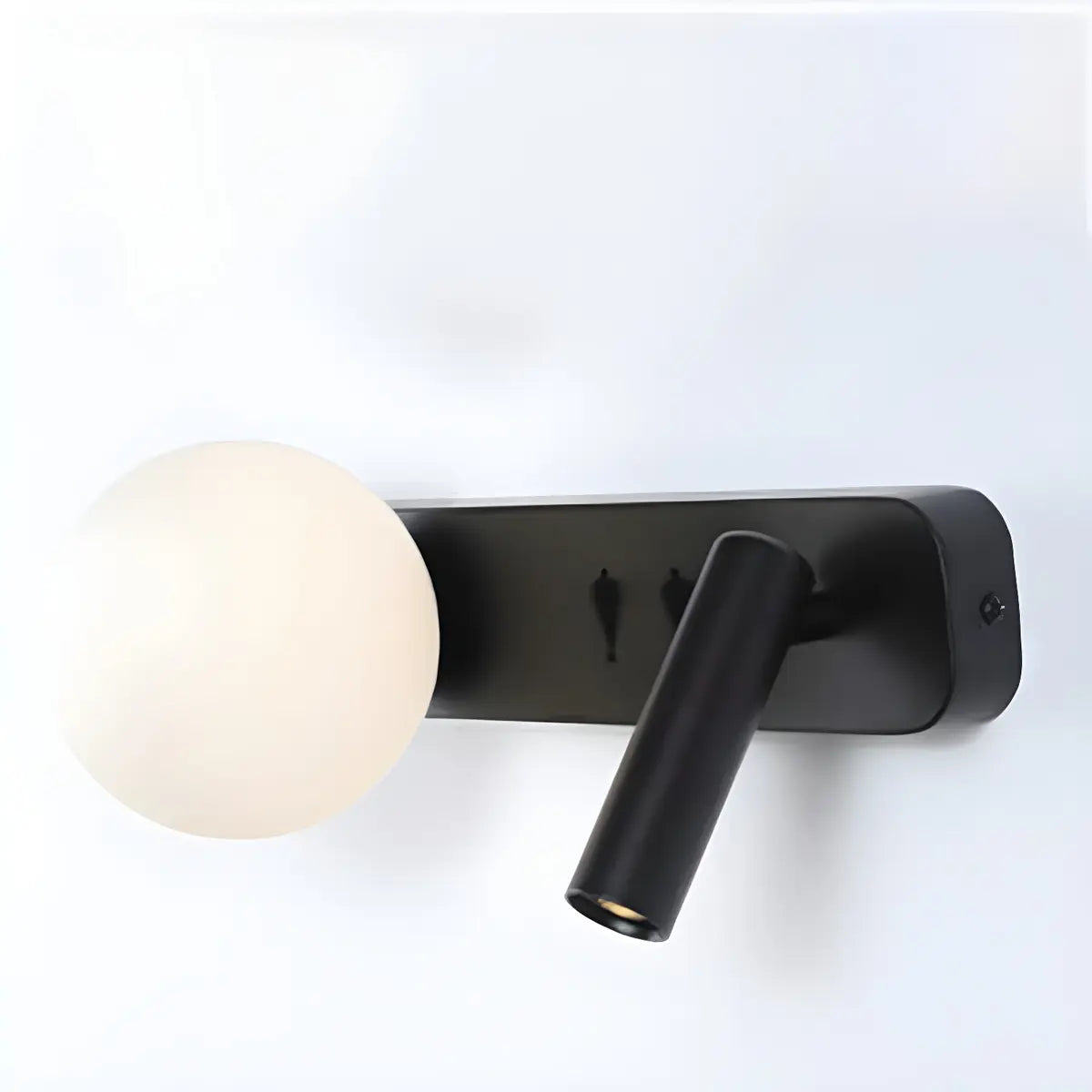 2-Light Minimalist Globe Glass Cylinder Reading Wall Lamp Image - 9