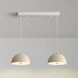 2-Light Minimalist White Dome Island Pendant Lights Image - 5