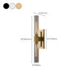 2-Light Modern Brass Cylinder Metal Vanity Sconce Image - 15