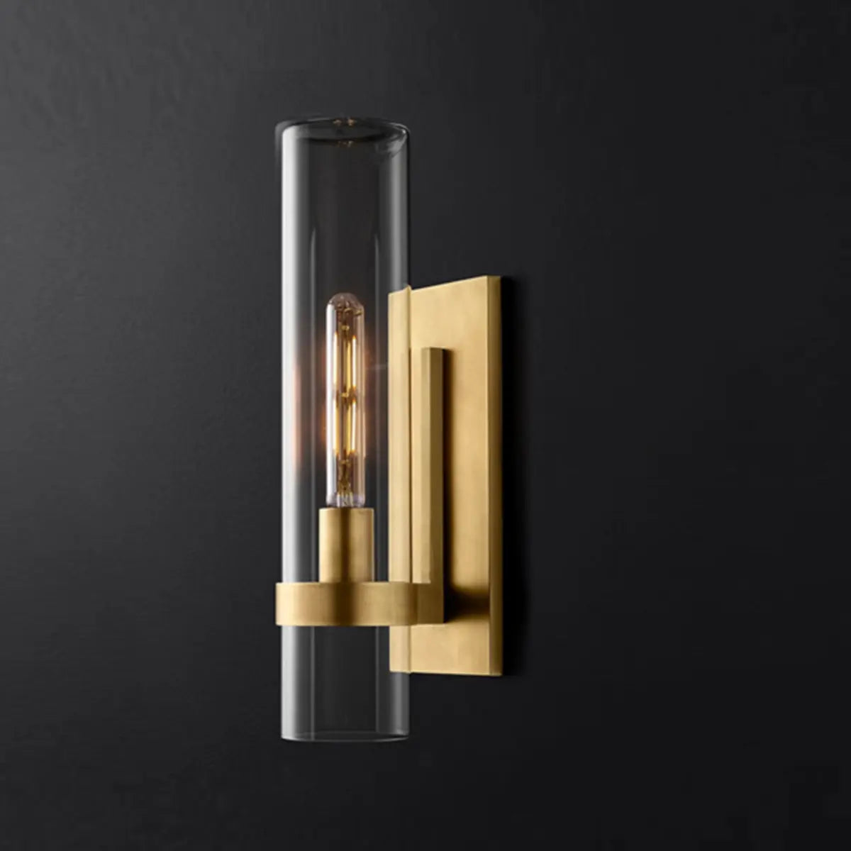 2-Light Modern Brass Cylinder Metal Vanity Sconce Image - 5