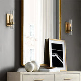 2-Light Modern Brass Cylinder Metal Vanity Sconce Image - 6