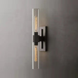 2-Light Modern Brass Cylinder Metal Vanity Sconce Image - 7