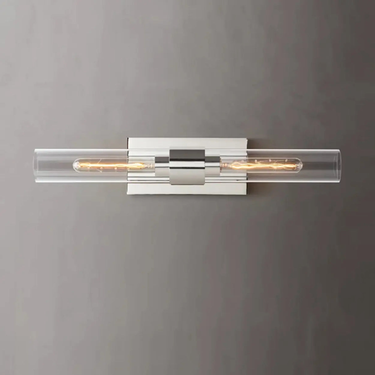 2-Light Modern Brass Cylinder Metal Vanity Sconce Image - 8