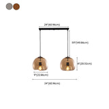 2-Light Modern Globe Adjustable Island Pendant Light #size