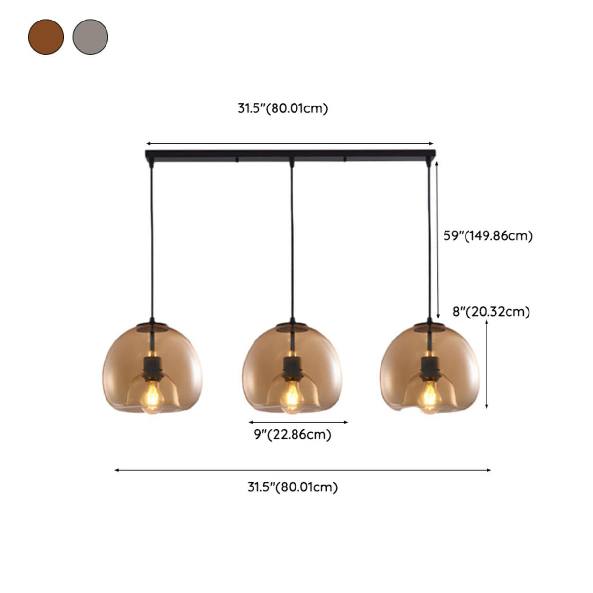 2-Light Modern Globe Adjustable Island Pendant Light Image - 12