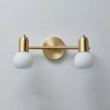 2-Light Modern Globe Brass Mirror LED Vanity Light Image - 11