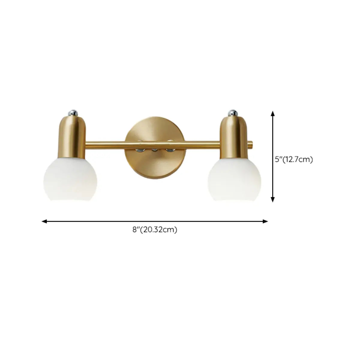 2-Light Modern Globe Brass Mirror LED Vanity Light 