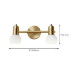 2-Light Modern Globe Brass Mirror LED Vanity Light #size