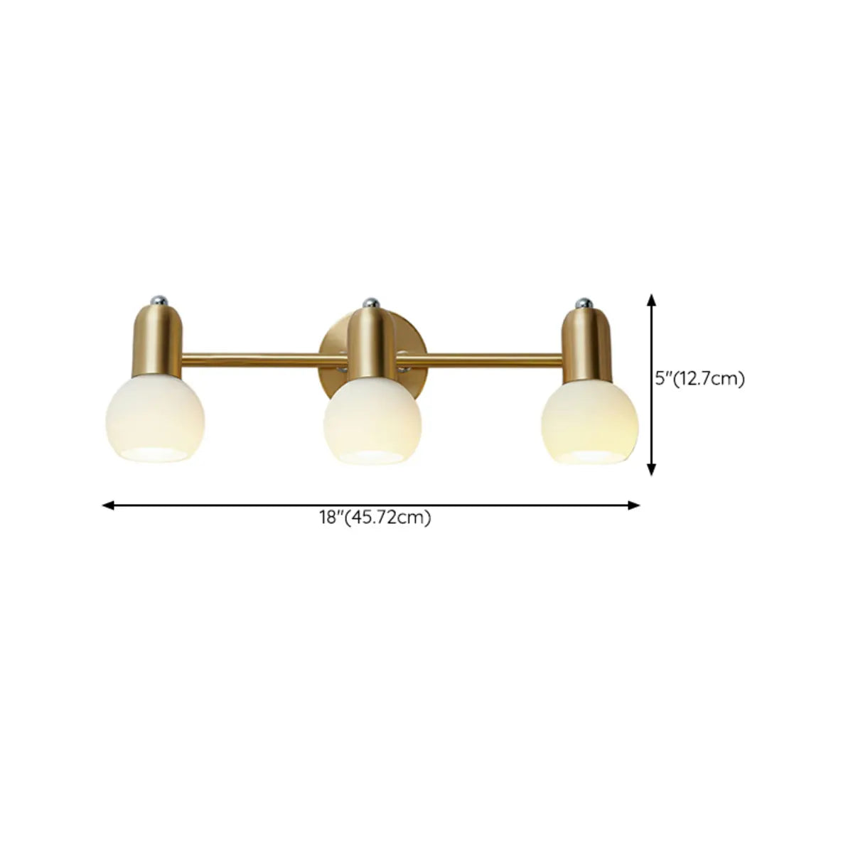 2-Light Modern Globe Brass Mirror LED Vanity Light Image - 13