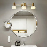 2-Light Modern Globe Brass Mirror LED Vanity Light Image - 4