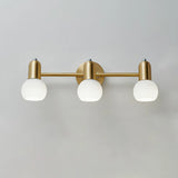 2-Light Modern Globe Brass Mirror LED Vanity Light Image - 7