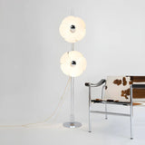 2-Light Modern Silver Flower-Shaped LED Floor Lamp Image - 1