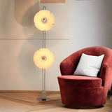 2-Light Modern Silver Flower-Shaped LED Floor Lamp Image - 4