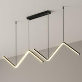 2-Light Modern Zigzag LED Gold Island Pendant Light Image - 11