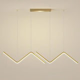 2-Light Modern Zigzag LED Gold Island Pendant Light Image - 7