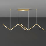 2-Light Modern Zigzag LED Gold Island Pendant Light Image - 8