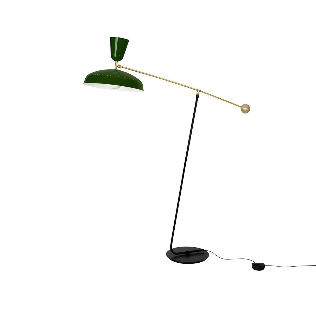 2-Light Modish Green Adjustable Dome Metal Floor Lamp Image - 12