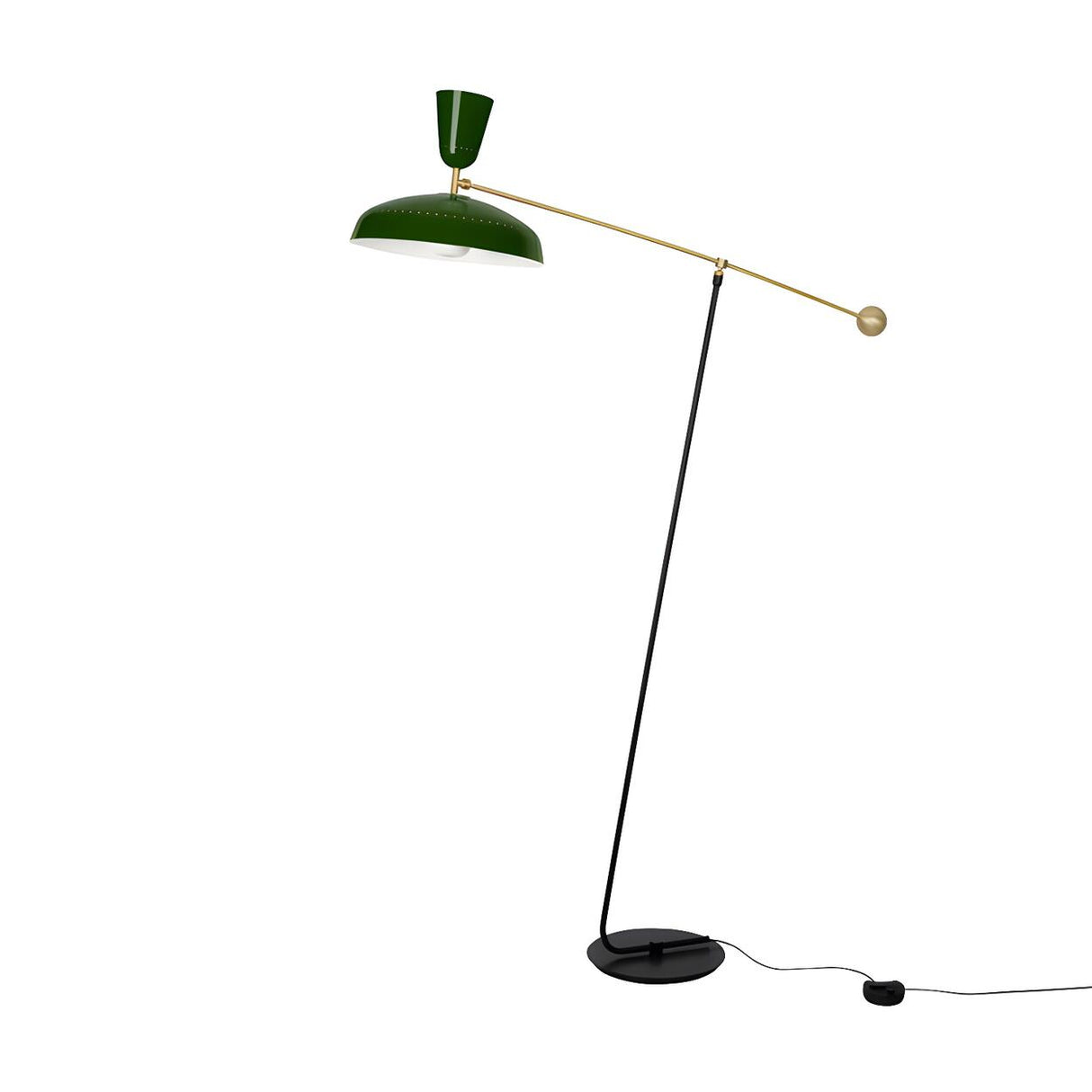 2-Light Modish Green Adjustable Dome Metal Floor Lamp Image - 13