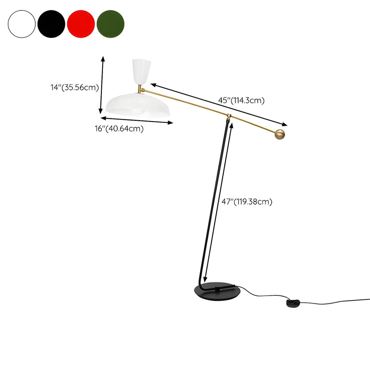 2-Light Modish Green Adjustable Dome Metal Floor Lamp 