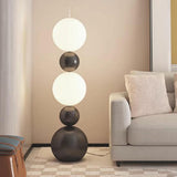 2-Light Scandinavian Gourd-Shaped Orange Floor Lamp Image - 14