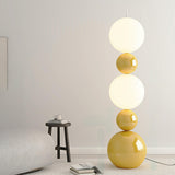 2-Light Scandinavian Gourd-Shaped Orange Floor Lamp Image - 7