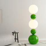 2-Light Scandinavian Gourd-Shaped Orange Floor Lamp Image - 9