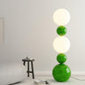 2-Light Scandinavian Gourd-Shaped Orange Floor Lamp Image - 9