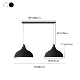 2-Light Simple Adjustable Dome Island Pendant Light #size