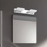 2-Light White Rectangular Metal Mirror Vanity Light Image - 1